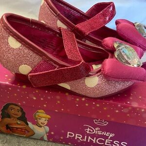 Disney Pink Glitter Heart Dress Shoes